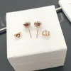 Dames Luxe CZ Diamond Rose Gold Earring Logo Originele doos voor Pandora 925 Sterling Silver Stud Earring Huwelijksgeschenk Sieraden