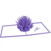 Cartes de voeux 3D Bouque de lavande violette carte pop-up pour maman femme anniversaire merci félicitations Saint Valentin cadeau de mariage femme