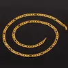 18K Real Gold Plated Figaro Chain Necklaces for Men High Quality Stainless Steel Mens Gold Chain Men Necklace Jewelry