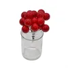 50pcs Mini perle en plastique étamines fleurs artificielles étamines de fruits cerise pour mariage noël bricolage boîte-cadeau couronnes décoration
