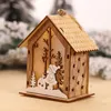 Christmas Decorations 2021 LED Light Wooden House For El Wedding Home Decor Pendant Glowing Chalet Night Lamp1