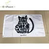 El tiempo pasado con los gatos nunca se desperdicia Bandera de mascotas 3 * 5 pies (90 cm * 150 cm) Bandera de poliéster Decoración de pancartas volando la bandera del jardín de su casa Regalos festivos