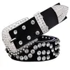 Fashion Genuine leather belts for women Unisex rhinestone Pin buckle belt men High quality second layer cowskin