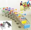 Creative Mini Children Handcart Simulation Bird Parrot Hamster Toy Small Supermarket Shopping Cart Utility Cart Play Play Toys 4928674