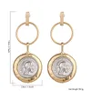 Fashion- Vintage Round Geometric Dangle Earrings Portrait Zinc Alloy Punk Statement Earrings For Women Party Gift Pendant Jewelry