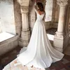 Boho Summer Beach Garden Abiti da sposa Elegante Chiffon bianco una linea a maniche lunghe a torro a torro lungo abiti da sposa applicato da sposa applicato da sposa sexy abiti sexy di split di alte split de mariee al3138