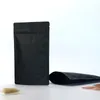 100 Pcs Matte Black Stand Up Folha De Alumínio Zipper Bag Package Bolsa Embalagem Doypack Mylar Armazenamento Sacos