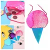 Holiday Gift 6 Styles Ice Cream Mermaid Sequin Coin Purse With Lanyard Outdoor Portable Cartoon Glitter Party Storage Wallet Bag DH0503 T03