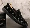 Brytyjscy męska Trendsetter Gold Silver Rivet Punk Rock Modne Obuwie Casual Buty Mokasyny Męskie Walking Sukienka Mokasyny Zapatos Hombre