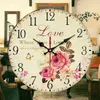 3D Vintage Wall Clock Silent Wood Clock Europe Style Large Wall Clocks Home Watch Time Kitchen Bedroom Living Room Home Decor