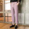 Calça social masculina preta, calça de streetwear coreana para homens casual solta ajuste perfume masculino pantalon traje homme 2020 spring303q