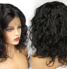 Encaracolado ondulado Parte Dianteira Do Laço perucas de cabelo humano para as mulheres negras Natural Cabelo Humano Brasileiro parte Lateral Moda Glueless Ondulado Lace Wigs