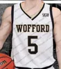 مخصص Wofford Terriers College كرة السلة الأسود الذهب الأبيض أي اسم رقم # 3 فليتشر ماجي 33 كاميرون جاكسون 10 ناثان هوفر الفانيلة