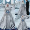 Luxury Muslim Wedding Dresses High Neck A Line Lace Appliqued Beads Crystal Modest Bridal Gowns Gorgeous Vintage Vestidos De Novia