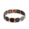 Rose Gold Rostfritt stål Hälsosam Magnet Armband Män 11mm Wide Mens Armband Vit / Svart Keramiska Armband För Kvinnor