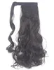 100% mänsklig naturlig hästsvansförlängning African American Wavy Curly Wrap Clip i svart hår Drawstring Puff Updo Ponytail 120g