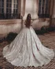 Dubai Arabic Luxury Champagne Lace Ball Gown Wedding Dresses Appliques Off Shoulder Satin Plus Size Wedding Dress Bridal Gowns robes de bal