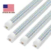 4 5 6 8Ft led tube lights D-Shape Lights Three Row Integration LED t8 Cold 300 degree beam angle bulbs