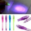 Canetas de tinta invisível de papelaria criativa 2 em 1 UV Light Magic Invisible Pens Plastic Highlighter Marker Pen School Office Pens BH253505895