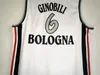 عدد المعجبين NCAA كلية كيندر بولونيا كرة السلة 6 مانو جينوبيلي جيرسي الرجال بيع فريق اللون الأبيض جامعة تنفس للرياضة جودة عالية