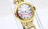 Luxe Dame Horloges Mode 31mm Goud Roestvrij Stalen Armband Witte Wijzerplaat Vrouwen Rose goud Quartz Vrouwen Watches2058