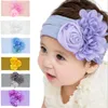 かわいい幼児のヘッドバンドの花のカバーバンドの赤ちゃん男の子の女の子の花の帽子の帽子のローズナイロンのヘアアクセサリー6色