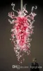 عرس يرتكز متعدد الملونة يدويا في مهب ديكور فن الزجاج الثريا وردي فاتح مورانو قلادة زجاج مصابيح الثريا الحديثة