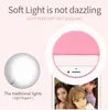 LED Selfie Ring Lights USB Charge Fill Light Flashes do telefone móvel Lente Luminous Lamps Clip Rings Lamp for Phone