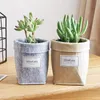 Suckulenta Växtväskor Filt Cactus Blomma Växa Planterar Pott Tomt Non-Woven Tyg Hem Förvaring Korg Hem Vintage Dekoration HHA674