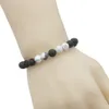 Neue Ankunft 8MM Lava Rock Charm Armbänder Weiß Türkis Naturstein Frauen Perlenarmband Armreif für Herren verstellbares handgefertigtes Juwel