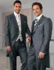 Classic Design Grey Tailcoat Groom Tuxedos Peak Lapel Men Wedding Dress Popular Men Business Prom Collective Suit(Jacket+Pants+Tie+Vest) 8