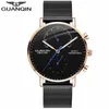 Nya Guanqin Mens Watches Top Brand Luxury Chronograph Luminous Hands Clock Men Business Creative Mesh Strap Quartz Watch2433