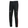 Moda Erkek Serin Tasarımcı Marka Siyah Fermuar Jeans Sıska Yırtık Yıkılan Streç Slim Fit Hop Hop Erkekler için Delikli Pantolon
