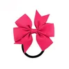 20 Farben 8 cm feste Cheerleading-Bandschleifen Grosgrain-Cheer-Bogen-Krawatte mit elastischem Band Mädchen-Gummi-Haarband FJ4431089515