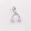 Andy Jewelry Pandora Authentic 925 Sterling Silver Beads Headphones Pink Dangle Charm Tarms يناسب أساور باندورا الأوروبية 797902en160