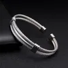 Unique Brand Stainless Steel Charm Bracelets Bangles For Men Women Jewelry Diy Male Silver Cuff Open Sporty Bangle