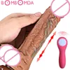 8 Mode Vibrating Realistic Penis Dildo Automatic Telescopic Heating Real Penis Dildos Thrusting Masturbator Sex Toys for Woman Y191022