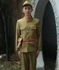 الضابط الإمبراطوري الياباني التقليدي الأزياء الخضراء الخضراء المسرح دراما عرض الزيمي الزي العسكري الزي العسكري الياباني