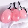 Meselo 3pcs / lot Femmes Vaginal Kegle Balle D'exercice Pierre Naturelle Yoni Oeufs Sex Toy Femme Rose Quartz Anal Plug Vagin Balls Y18110203