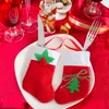 Decorações de Natal Stage utensílios de faca de faca de mesa de mesa Sack Decoração de mesa de cozinha para talheres de festa em casa Pocket1