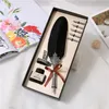 Retro Classical Fountain Pen Feather Dip pen European Writing Pen Ink Bottle Set English Calligraphy Stationery Gift Box 000