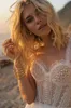 2019 Bohemian A Line Suknie Ślubne Spaghetti Pasek Koronki Side Split Szyfon Backless Suknie Ślubne Plus Size Beach Boho Vestido de Novia