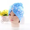 Bonnets de douche pour cheveux à séchage rapide magique serviette en microfibre séchage Turban Wrap chapeau casquettes Spa bonnets de bain EEA1337