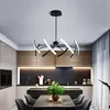 MDWELL Matte Black/White Finished Modern Led Chandelier for living room bedroom study room Adjustable New Led Chandelier Fixture