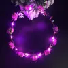 LED Lysande hårband Kransar Glöd blomma krona Barn Glödande Garland Crown Leksaker Huvudtillbehör för Party Wedding Night Market LT1369