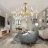 Modern Lamps Fashion Designer Black Gold Led Ceiling Art Deco Suspended Chandelier Light Lamp for Kitchen Living Room Loft Bedroom