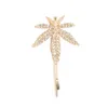 Hot Europe Fashion Jewelry Rhinestone Maple Leaf Barrette Hårnål Hårklämma Bobby Pin Single Piece Barrette Hårtillbehör