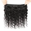Ishow Bundles de cheveux humains profonds brésiliens avec fermeture Kinky Curly Straight 3/4 PCS avec dentelle frontale corps péruvien pour femmes de tous âges couleur noire naturelle 8-28 pouces