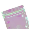 Pochettes de sac auto-étanchéité irisées Pochettes Cosmétique Plastique Laser Sacs irisés Sacs Holographiques Sacs à glissière Holographogram Zipper Sacs LX2914