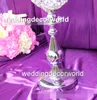 Novo sTall grande bola de cristal Candelabros de Casamento com Pingente De Cristal De Ouro Banhado A Vela de Prata Suporte de Mesa de Centro de Mesa Decoração decor516